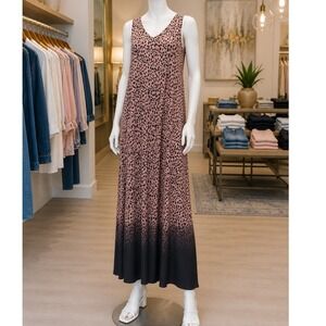 Simply Vera Vera Wang Women Maxi Dress Leopard Ombre Sleeveless V-Neck S